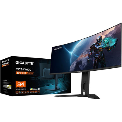 86,4cm/34" (3440x1440) Gigabyte MO34WQC 21:9 WQHD OLED HDR400 0,03ms 175Hz 2xHDMI DP USB-C Speaker Black
