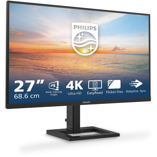 68,6cm/27" (3840x2160) Philips 27E1N1900AE 16:9 4K UHD IPS HDR10 4ms 60Hz 2xHDMI USB-C Speaker Black