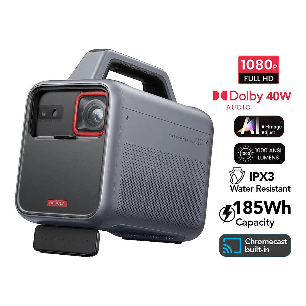 (1920x1080) Anker Nebula Mars 3 DLP LED 1000-Lumen 16:9 HDMI USB Android TV Bluetooth Speaker Full HD Black