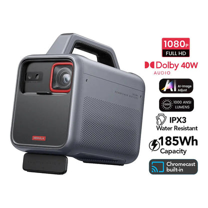 (1920x1080) Anker Nebula Mars 3 DLP LED 1000-Lumen 16:9 HDMI USB Android TV Bluetooth Speaker Full HD Black