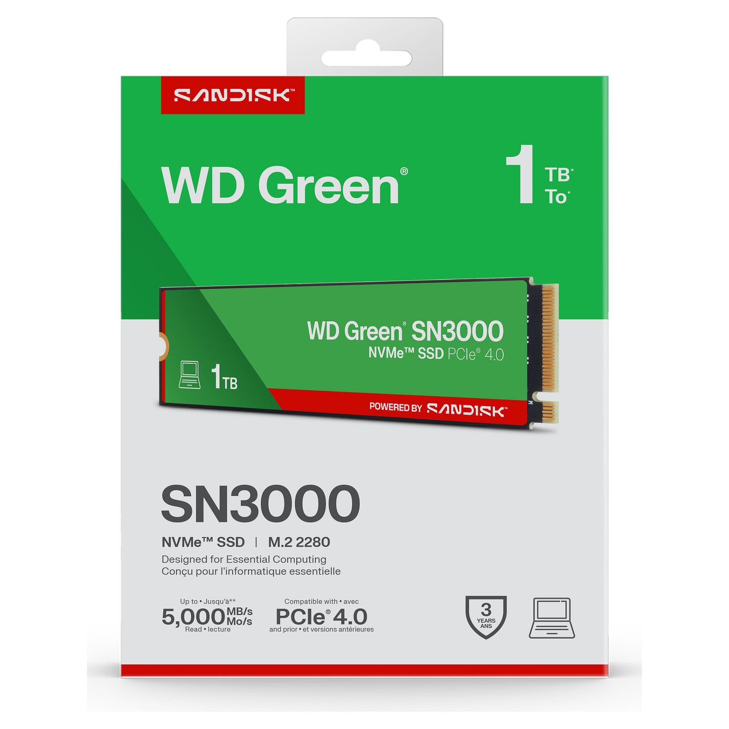 M.2 1TB WD Green SN3000 NVMe PCIe 4.0 x 4