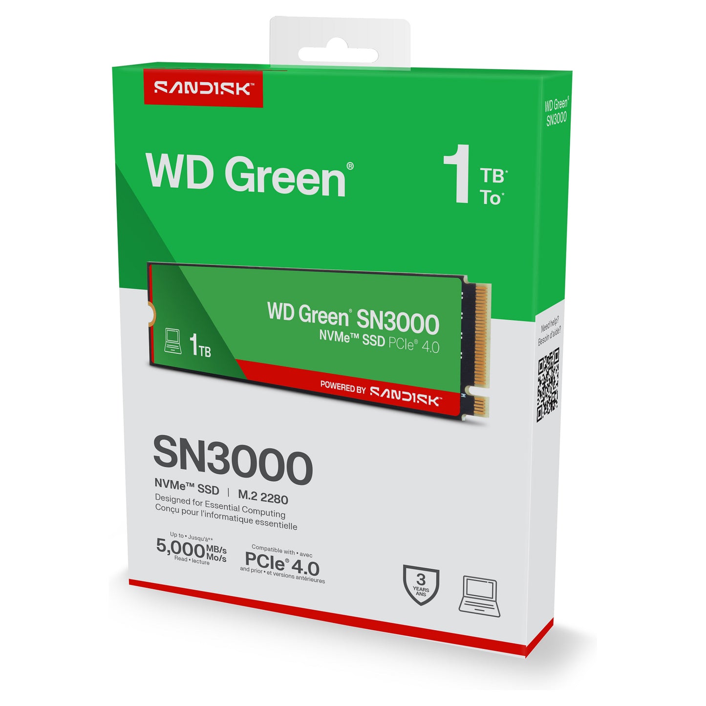 M.2 1TB WD Green SN3000 NVMe PCIe 4.0 x 4