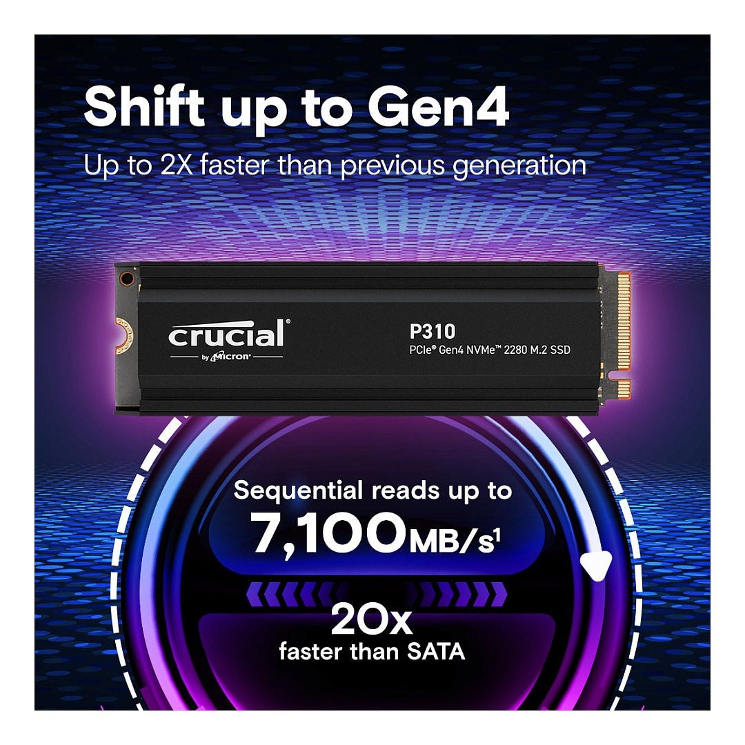 M.2 1TB Crucial P310 NVMe PCIe Gen4 with Headsink