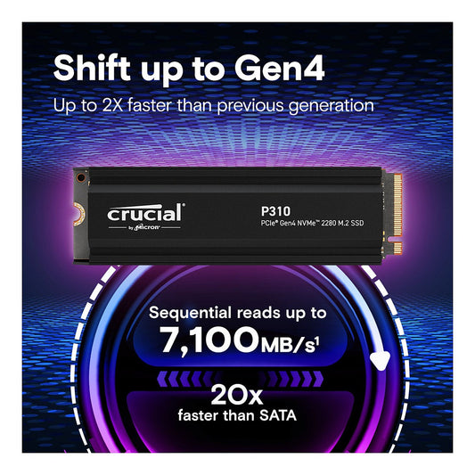 M.2 1TB Crucial P310 NVMe PCIe Gen4 with Headsink