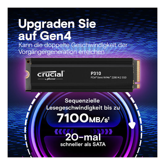 M.2 2TB Crucial P310 NVMe PCIe Gen4 with Headsink