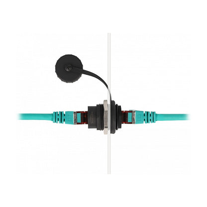 DeLock RJ45 Cat.6 Einbaubuchse mit Verschlusskappe IP67 staub- und wasserdicht