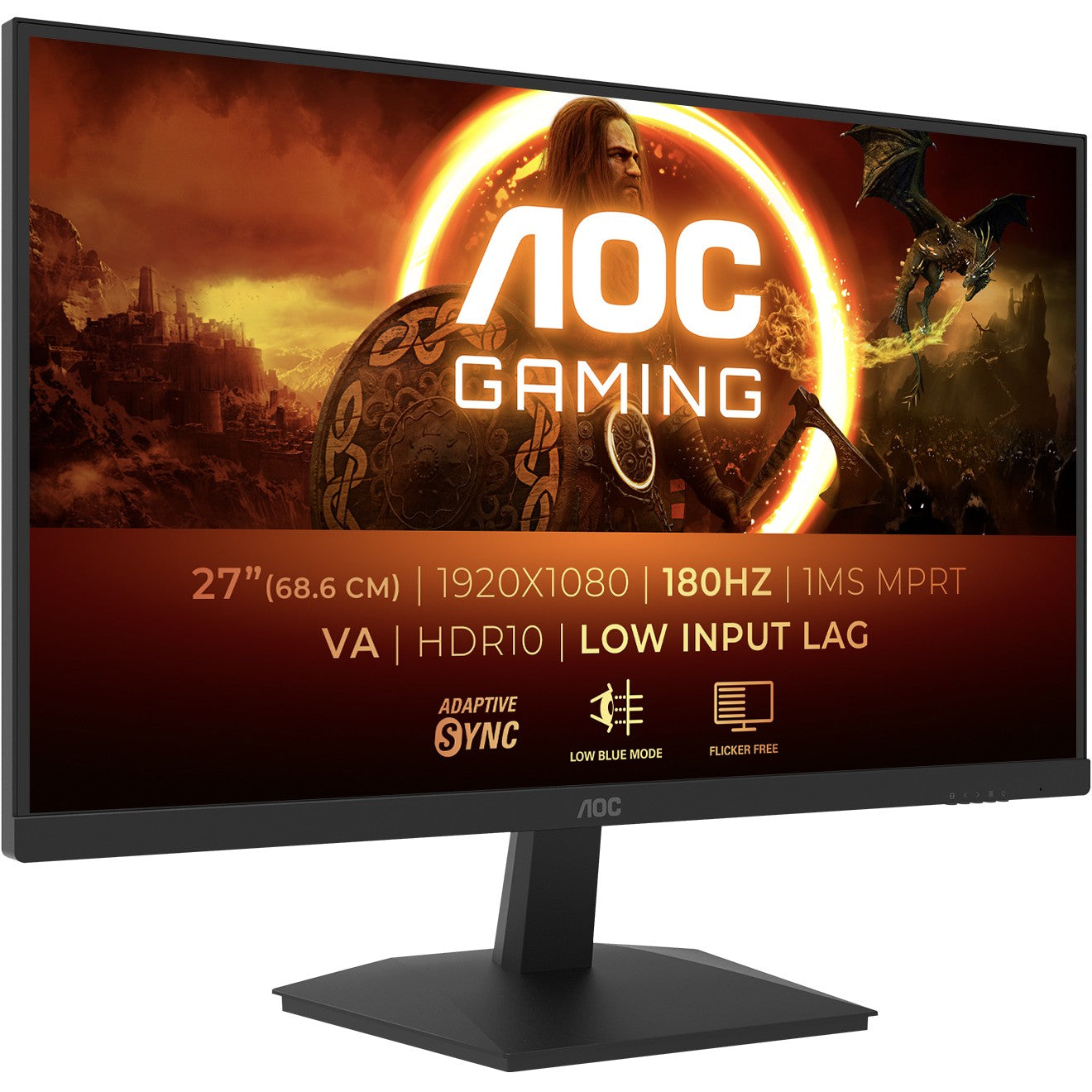 68,6cm/27" (1920x1080) AOC Gaming 27G15N2 16:9 FHD VA 1ms 180Hz HDMI DP Black