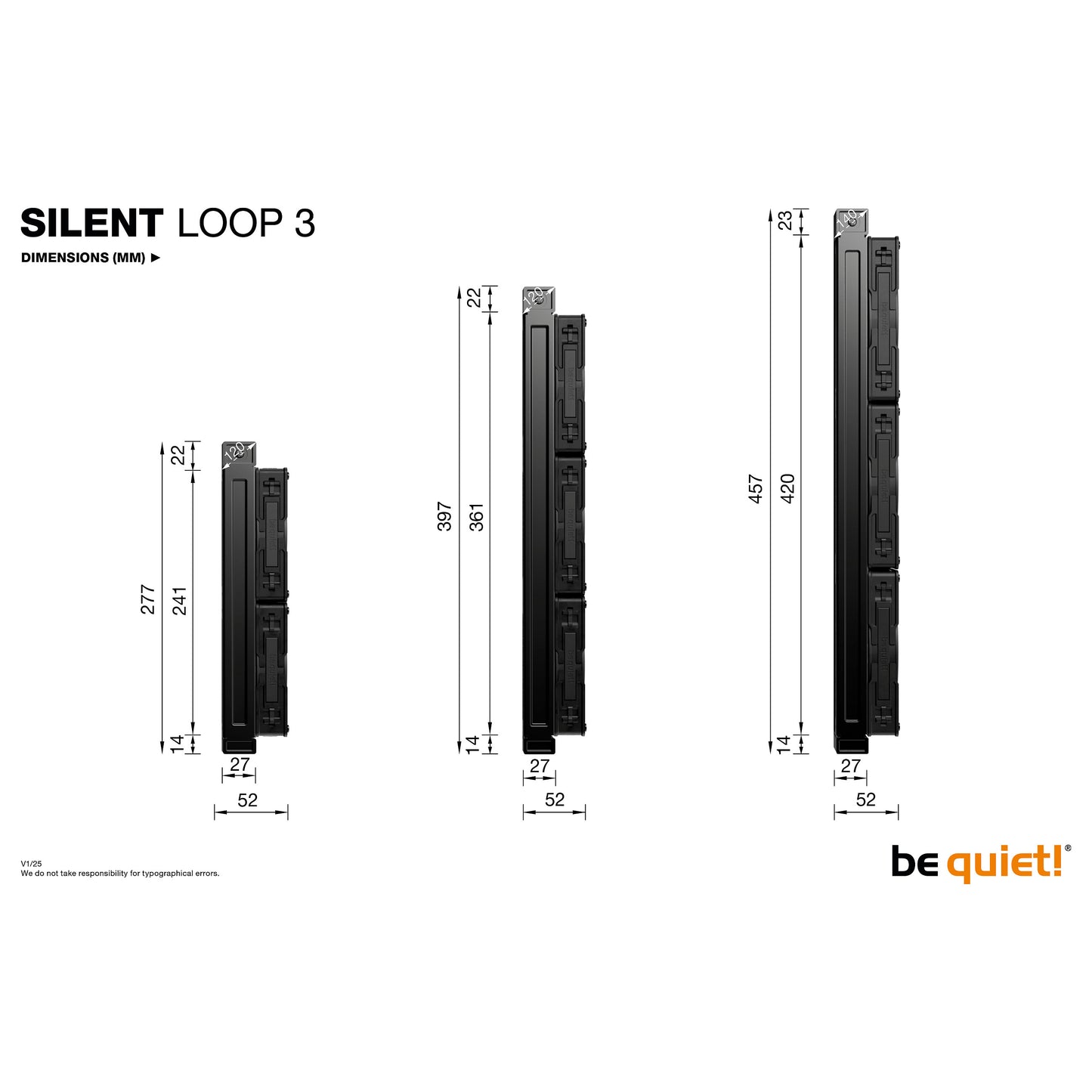 K Cooler Wasserkühlung be quiet! Silent LOOP 3 360mm
