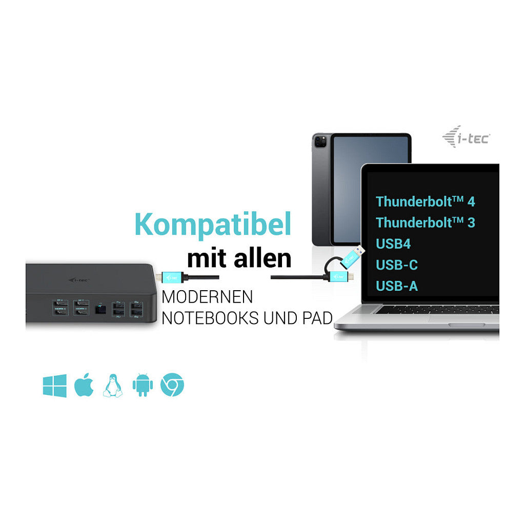 D I-TEC USB-C Thunderbolt 3 Dual 4K Docking Station