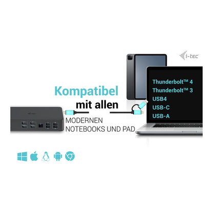 D I-TEC USB-C Thunderbolt 3 Dual 4K Docking Station