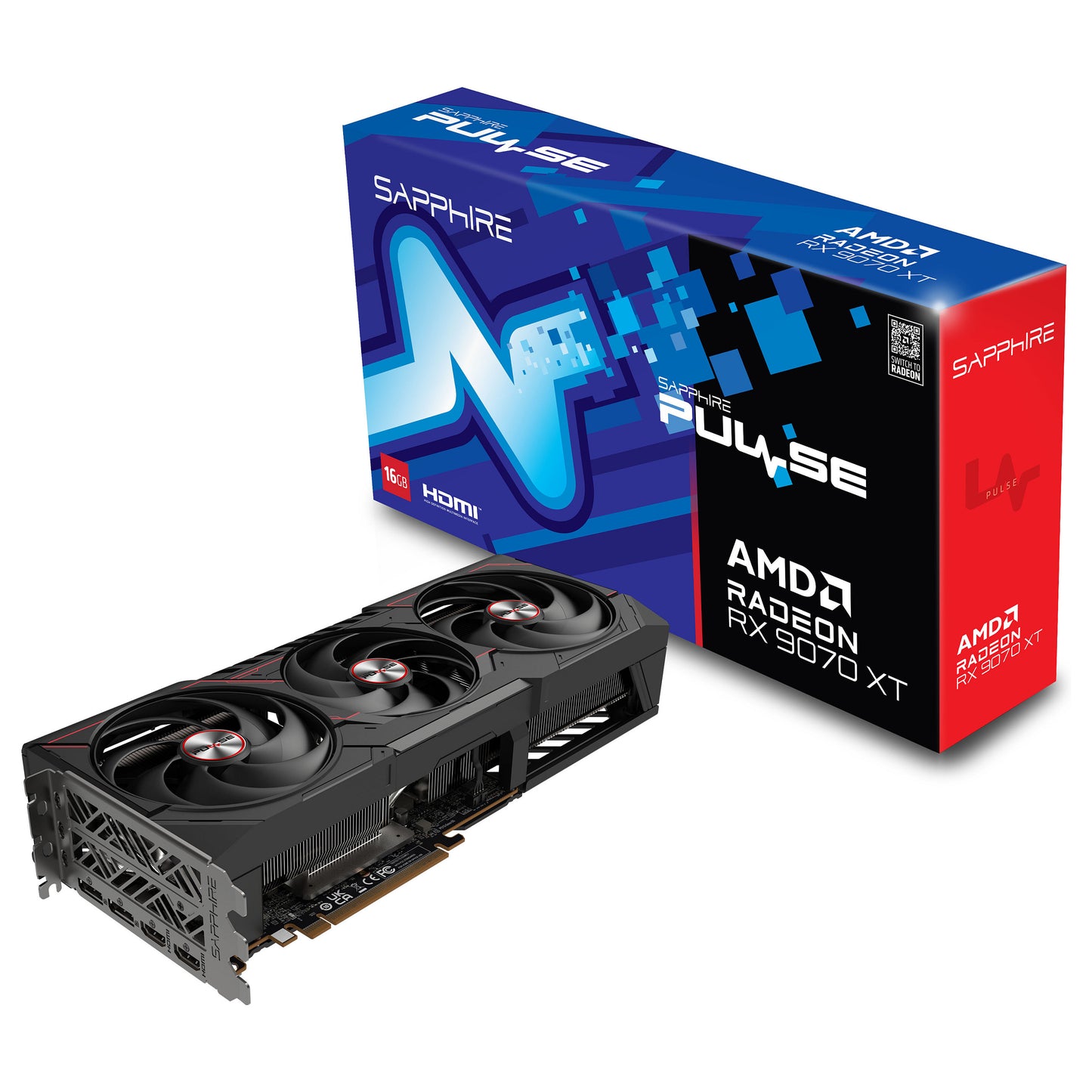 RX 9070 XT 16GB Sapphire Pulse Radeon GDDR6 3 Fan