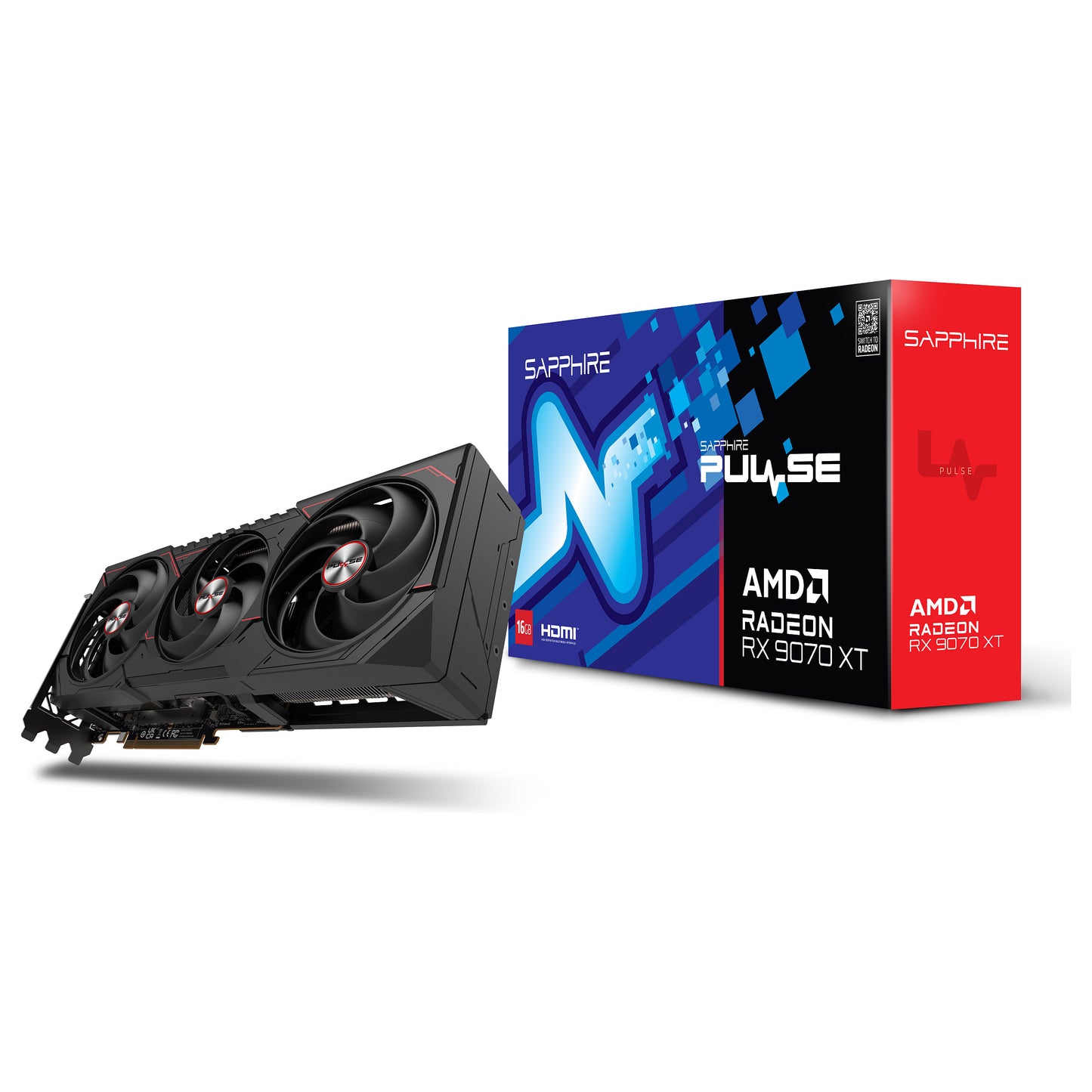 RX 9070 XT 16GB Sapphire Pulse Radeon GDDR6 3 Fan