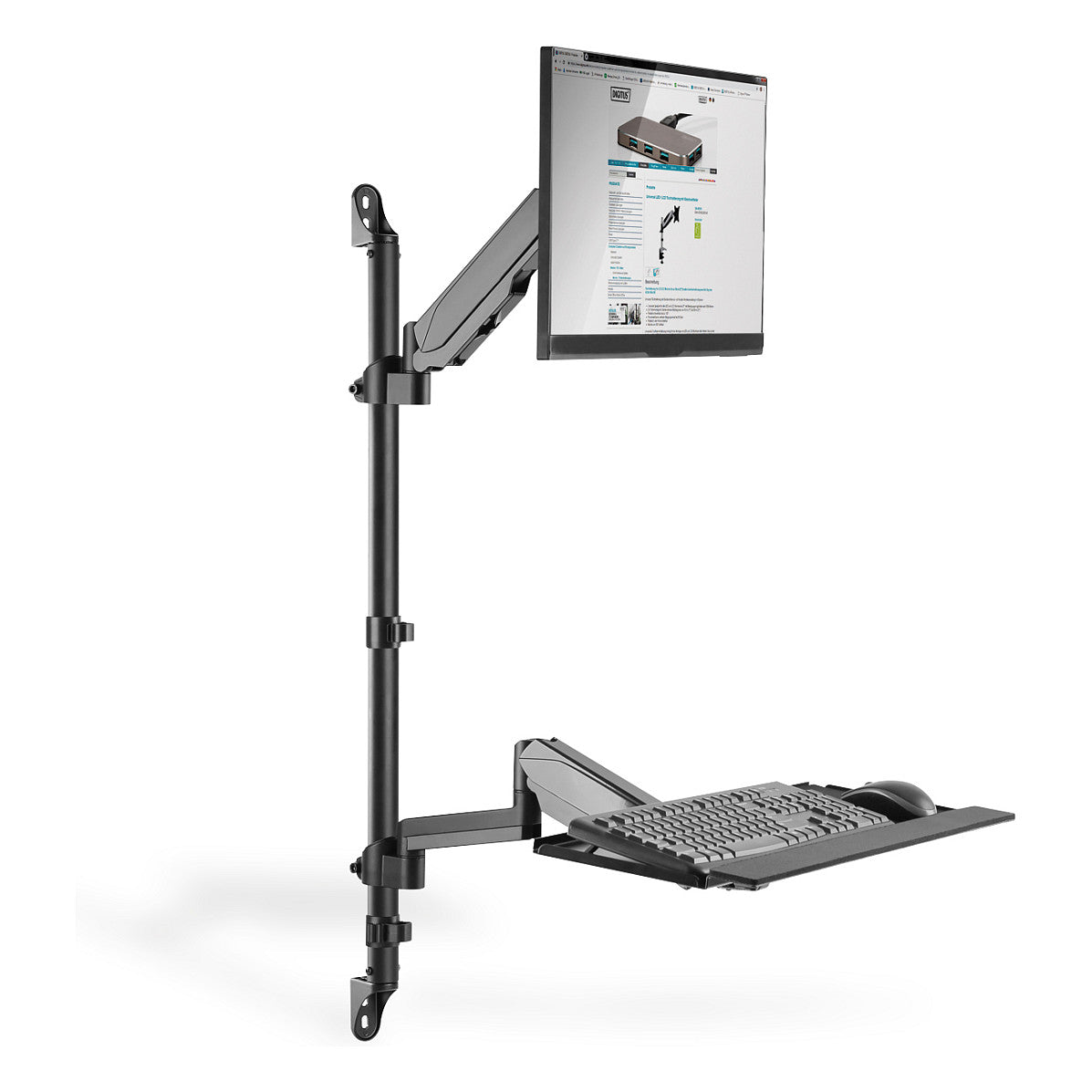 Digitus DA-90372 Flexibler Steh-/ Sitz-Arbeitsplatz zur Wandmontage
