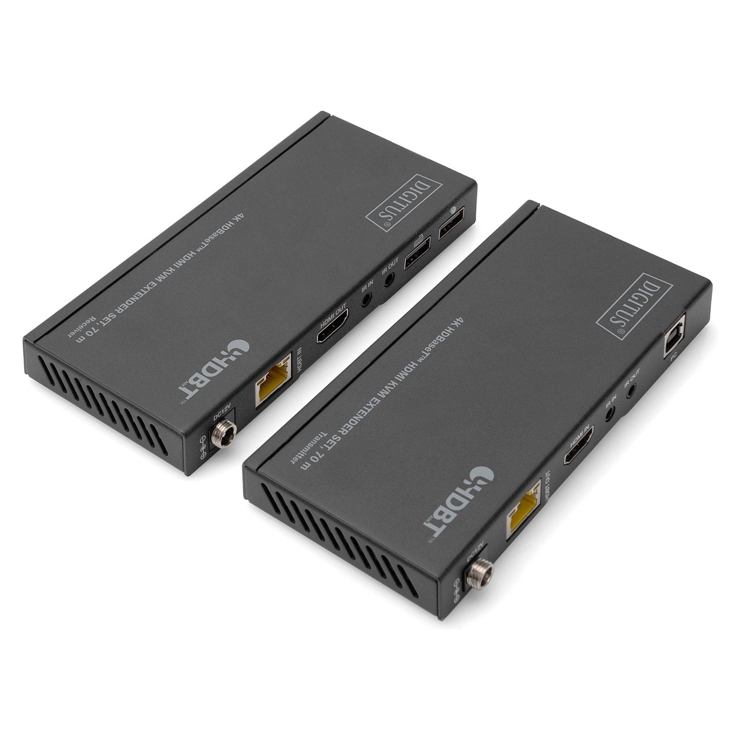 DIGITUS 4K HDBaseT 1x4 HDMI KVM Extender Set, 70m