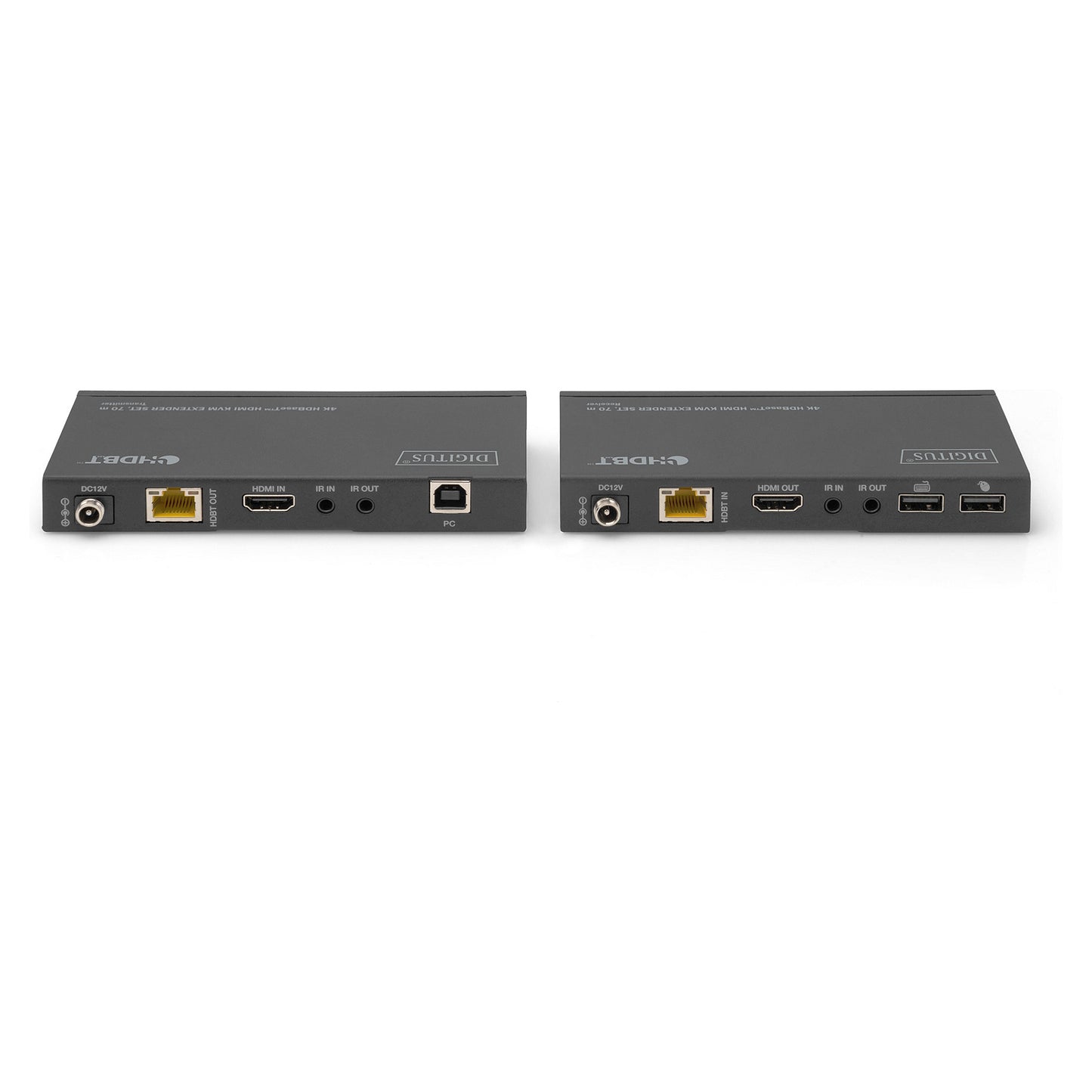 DIGITUS 4K HDBaseT 1x4 HDMI KVM Extender Set, 70m
