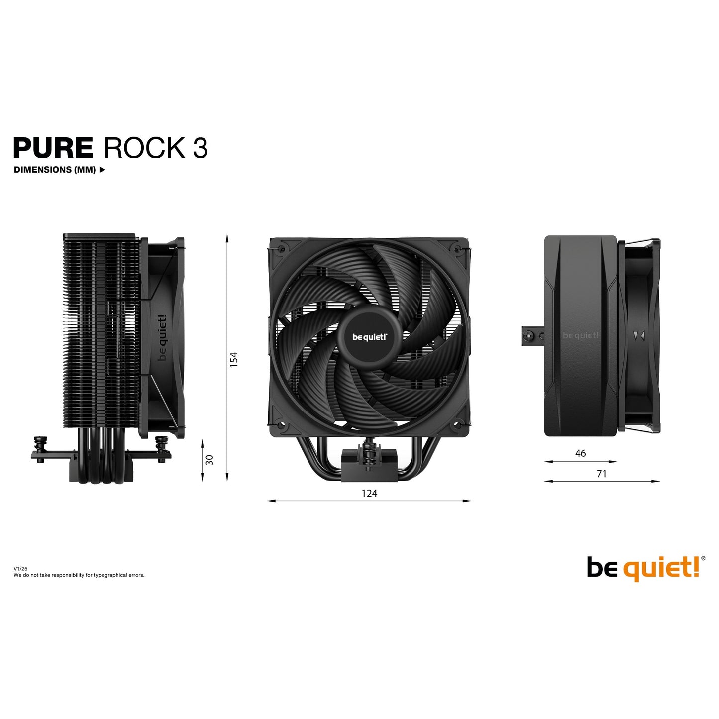 K Cooler be quiet! PURE ROCK 3 Black