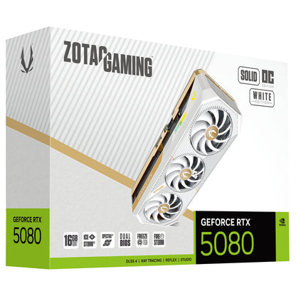 RTX 5080 16GB Zotac Gaming Solid OC GDDR7 3Fan white