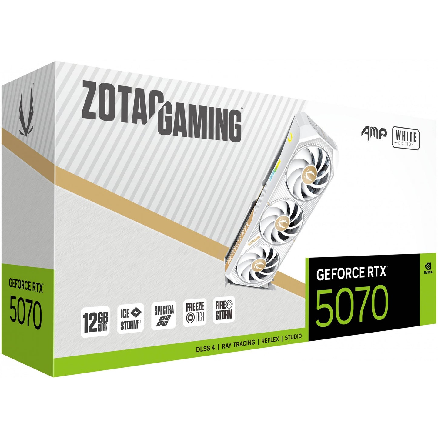 RTX 5070 12GB Zotac Gaming AMP GDDR7 3Fan white