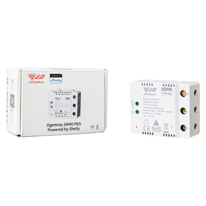 Shelly Plug & Play "PbS Ogemray Smart Relay 25A" Großgeräte Relais max 25A Messfunktion WLAN Lan BT