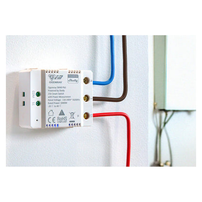 Shelly Plug & Play "PbS Ogemray Smart Relay 25A" Großgeräte Relais max 25A Messfunktion WLAN Lan BT
