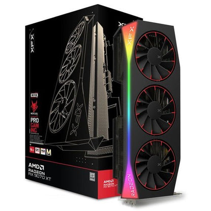 RX 9070 XT 16GB XFX Mercury Magnetic Air Gaming RGB OC GDDR6 3 Fan