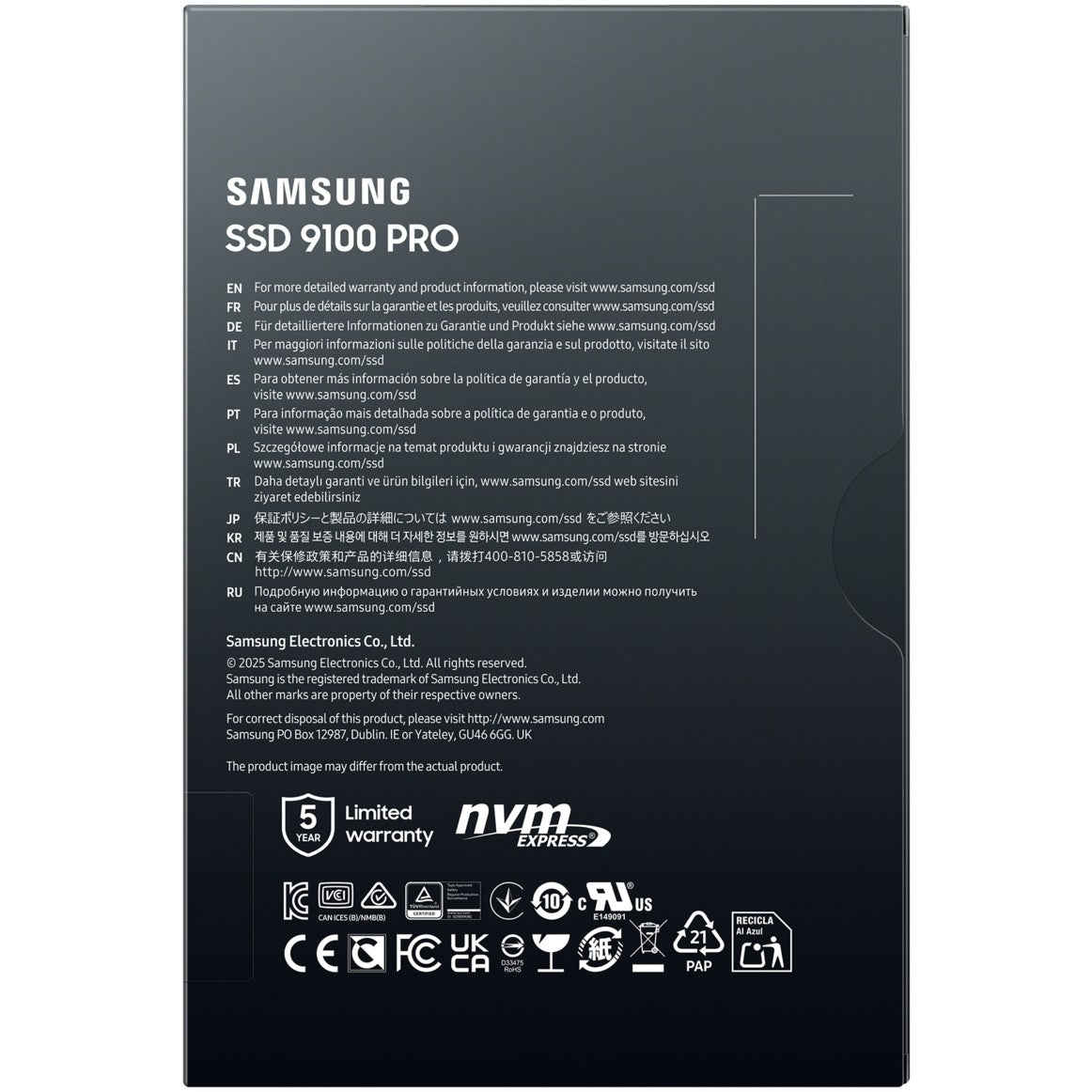 M.2 1TB Samsung 9100 PRO NVMe PCIe 5.0 retail