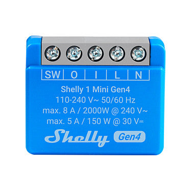 Shelly Relais "1 Mini Gen4" WLAN BT max. 8A 1 Kanal WLAN Matter Zigbee Bluetooth Unterputz