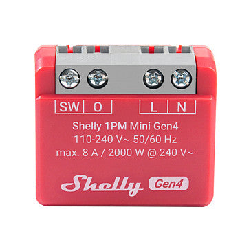 Shelly Relais "1PM Mini Gen4" WLAN BT Matter Zigbee Messfunktion max 8A 1 Kanal Unterputz