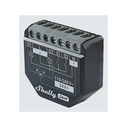 Shelly Relais "2PM Gen4" WLAN max. 16A 2 Kanäle BT Matter Zigbee Messfunktion Unterputz