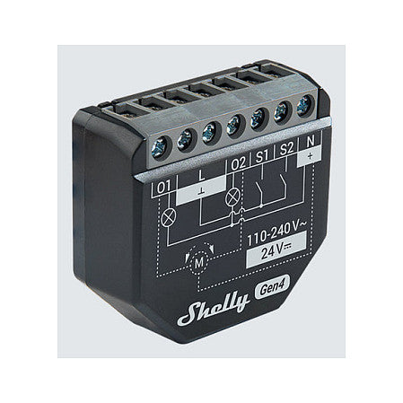 Shelly Relais "2PM Gen4" WLAN max. 16A 2 Kanäle BT Matter Zigbee Messfunktion Unterputz
