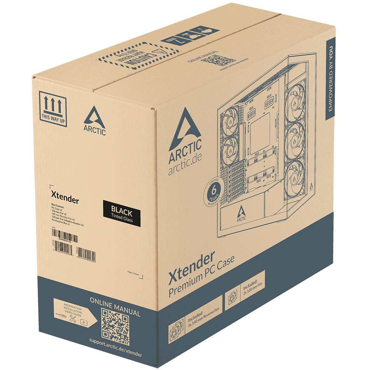 Arctic Xtender black window w/o GPU vertical mount