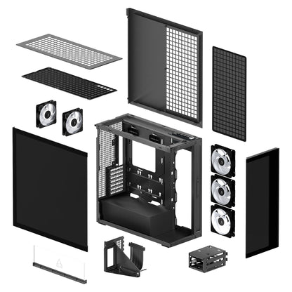 Arctic Xtender (Black) mirrow black window with GPU vertical mount
