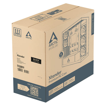 Arctic Xtender (Black) mirrow black window with GPU vertical mount