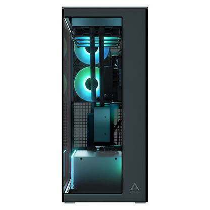 Arctic Xtender (Black) mirrow black window with GPU vertical mount