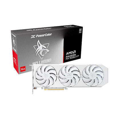 RX 9060 XT 16GB PowerColor Hellhound Spectal White OC GDDR6 3Fan
