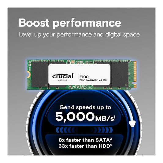 M.2 2TB Crucial E100 Gen4 2280 NVMe PCIe M.2