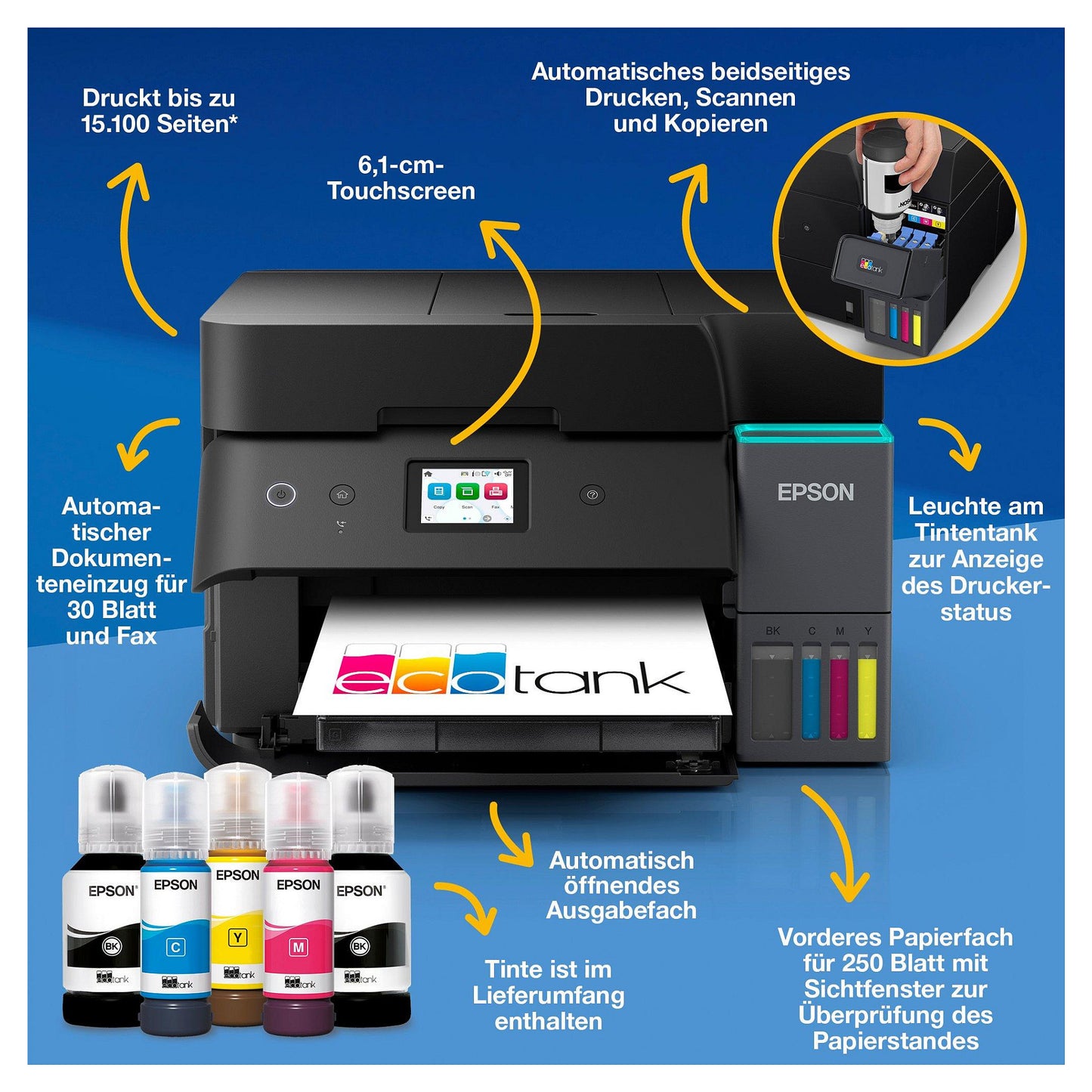 T Epson EcoTank ET-4950 A4 Tintentank-MFP Touch-Display