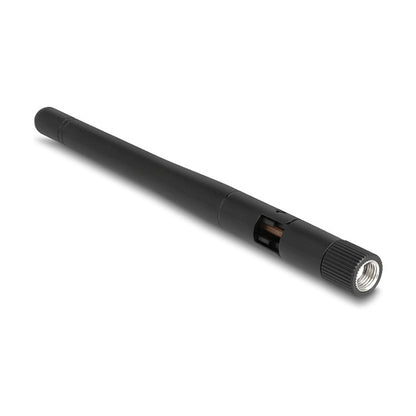 DeLock WLAN 802.11 ac/ax/a/b/g/n Antenne RP-SMA Stecker 2 dBi omnidirektional mit Kippgelenk schwarz