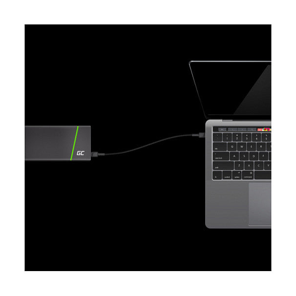 GreenCell USB-C (ST-ST) 30cm Ladekabel QC 3.0 Schwarz
