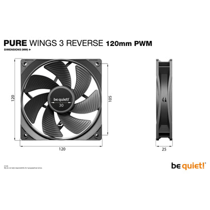 be quiet! Pure Wings 3 Reverse 3-Pack 120mm PWM