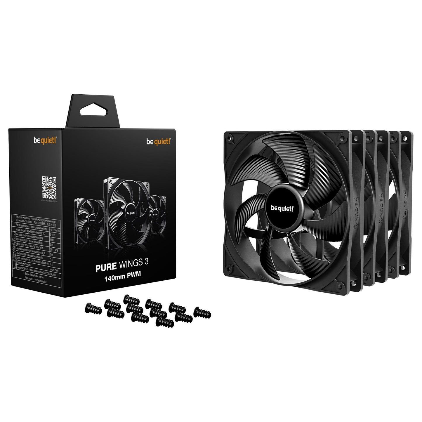 be quiet! Pure Wings 3 Reverse 3-Pack 140mm PWM black