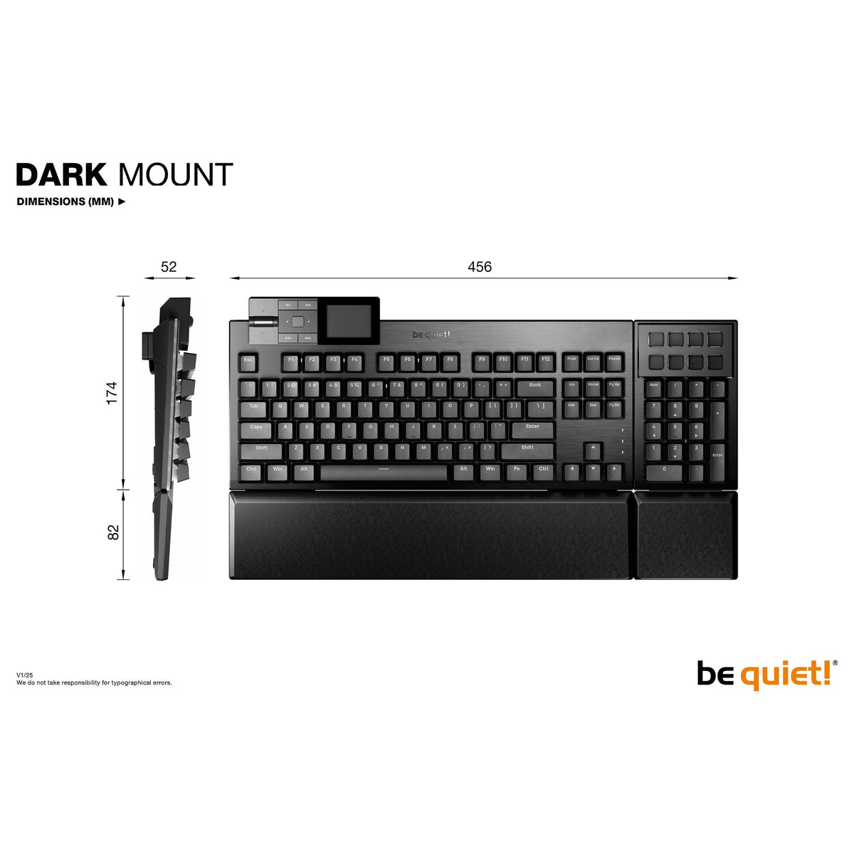 be quiet! Dark Mount Silent Tactile Gaming Tastatur USB DE RGB