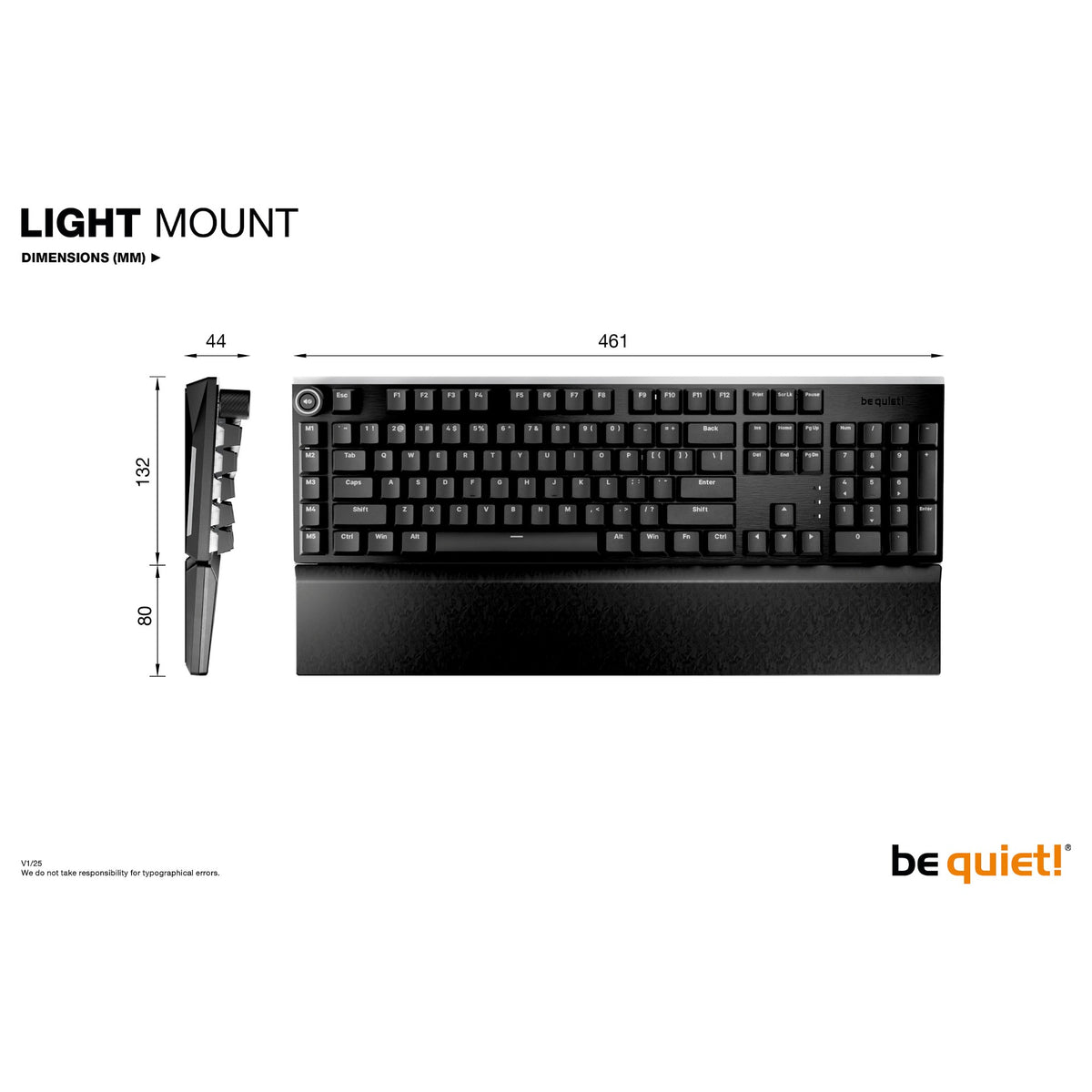 be quiet! Light Mount Silent Tactile Gaming Tastatur USB DE RGB