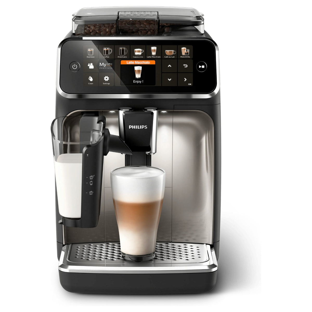 Philips 5400 Series EP5447/90 Kaffeevollautomat , Schwarz, Chrom