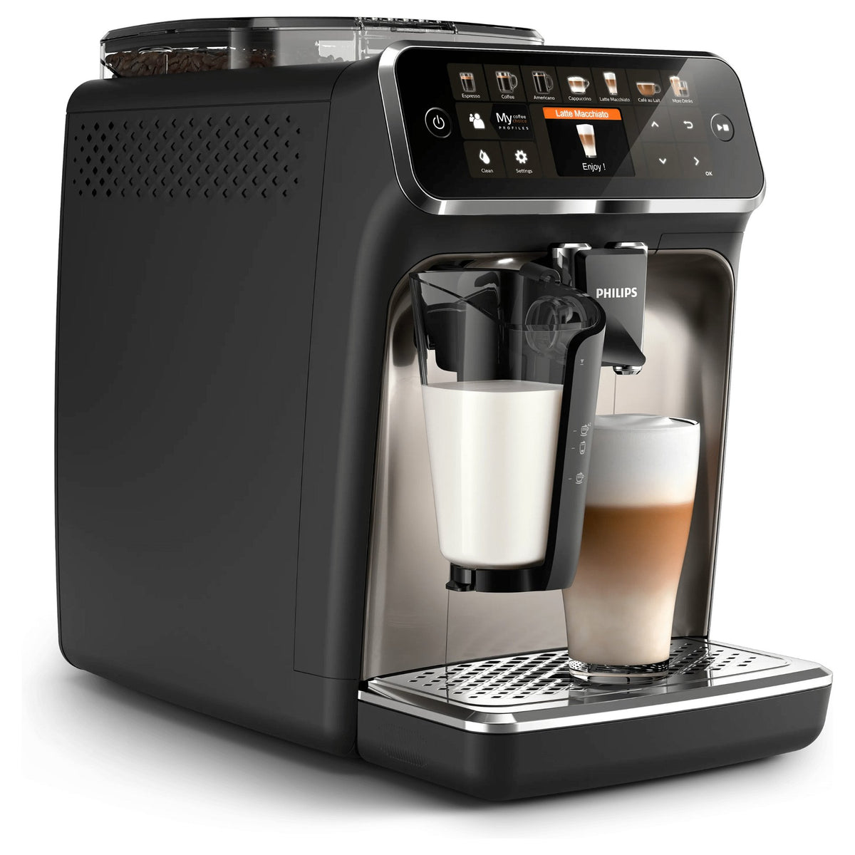 Philips 5400 Series EP5447/90 Kaffeevollautomat , Schwarz, Chrom