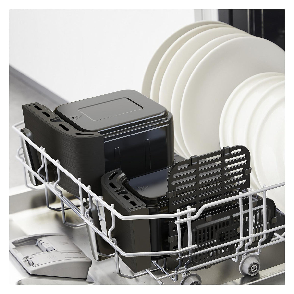 Dual Easy Fry & Grill EY905B, Heißluftfritteuse, 8,3 l, Doppel, Grau, Berührung, Eigenständig