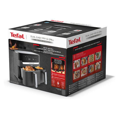 Dual Easy Fry & Grill EY905B, Heißluftfritteuse, 8,3 l, Doppel, Grau, Berührung, Eigenständig