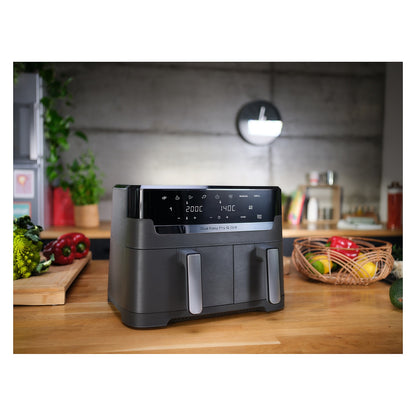 Dual Easy Fry & Grill EY905B, Heißluftfritteuse, 8,3 l, Doppel, Grau, Berührung, Eigenständig