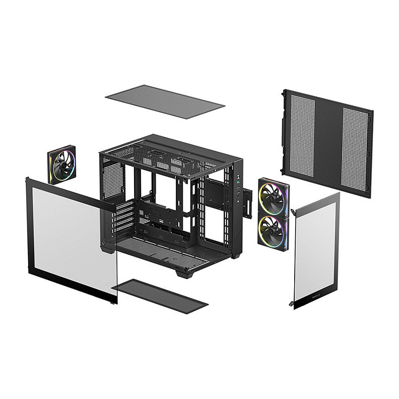DeepCool CG330 3F Micro ATX Mini ITX ARGB Glas black