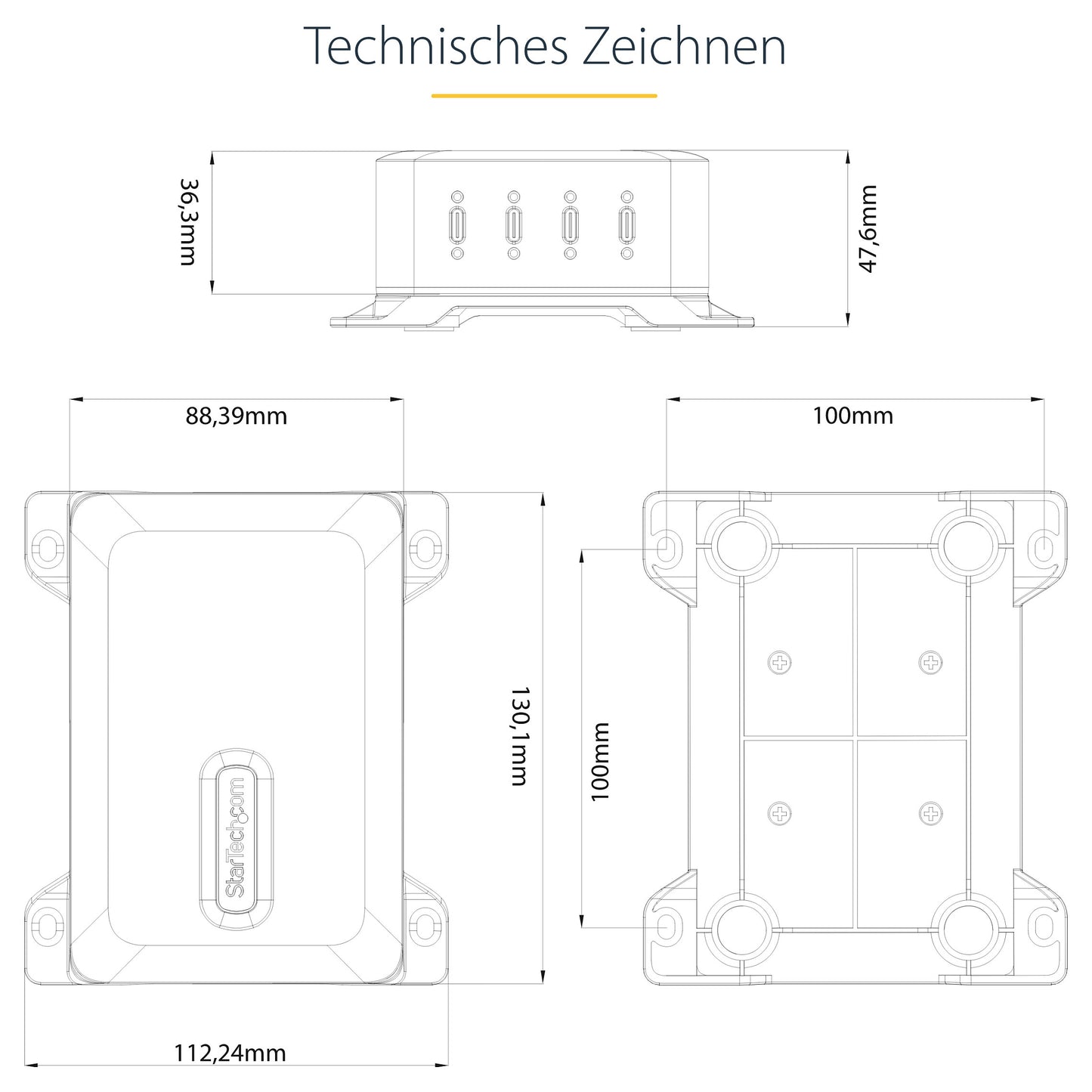 StarTech 4 Port USB C GaN Ladegerät 240W PD 3.1 Silber